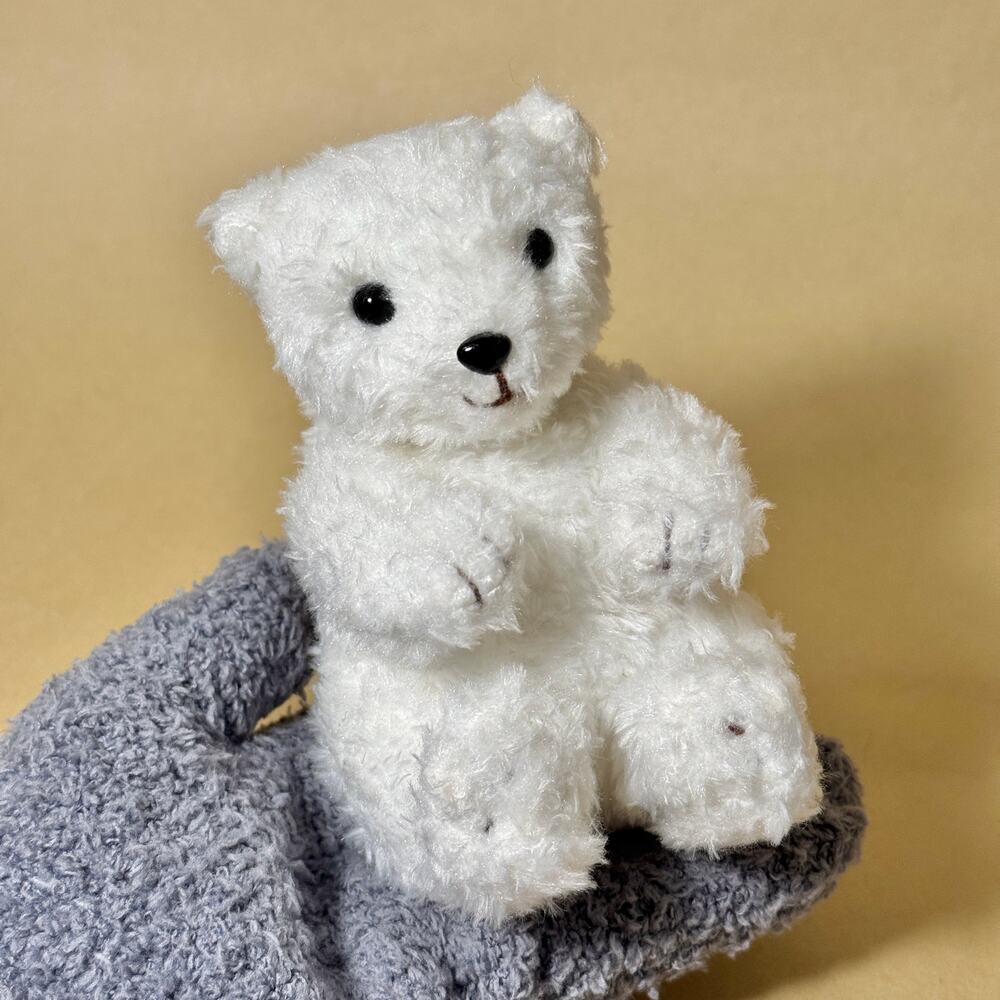 [Mint] Small Squeaky White Polar Bear Plush Toy Aqua Friends Mini Stuffed Animal
